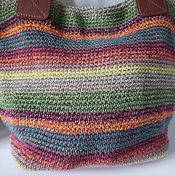 The Sak Womans Woven/Crochet Cambria Multi-colored Hobo Bag. - Picture 3 of 9